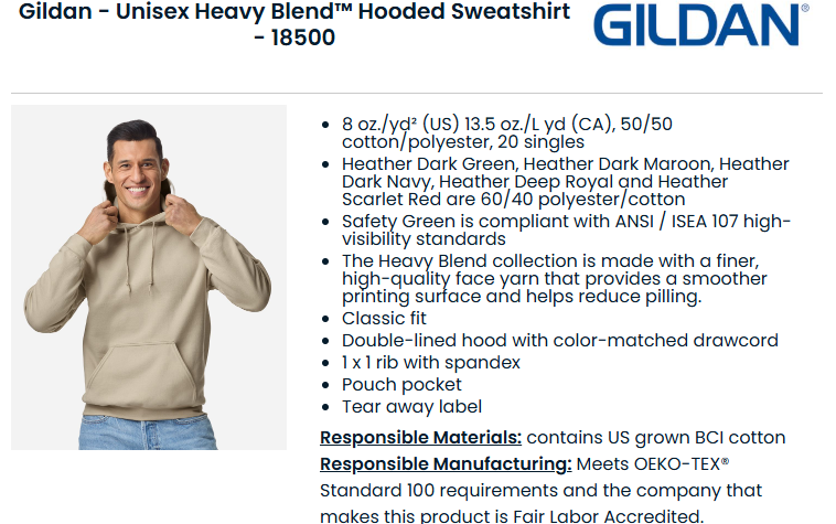 Gildan Heavy Cotton Hoodie Large King Back Logo