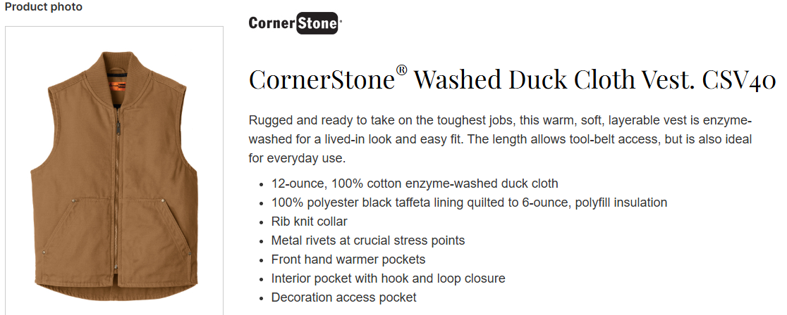 CS Washed Duck Vest