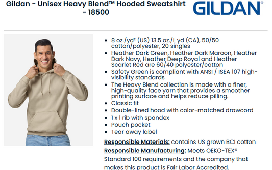 Gildan Heavy Cotton Hoodie Large King Back Logo