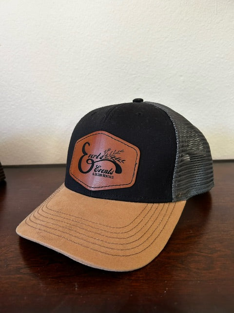 Legacy MPS Trucker Hat: Black/Caramel/Dark with Logo Patch