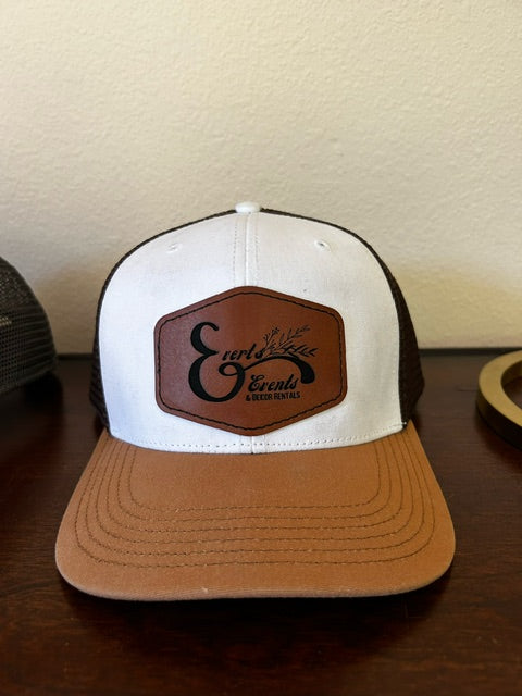 Legacy MPS Trucker Hat: White/Caramel/Brown with Logo Patch