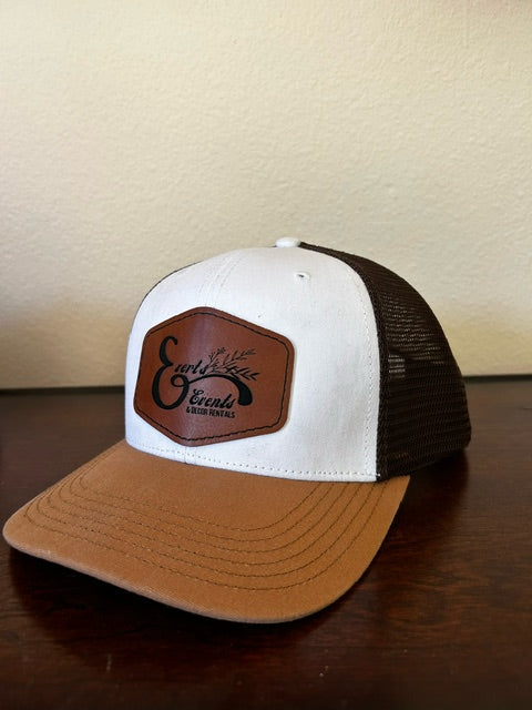 Legacy MPS Trucker Hat: White/Caramel/Brown with Logo Patch