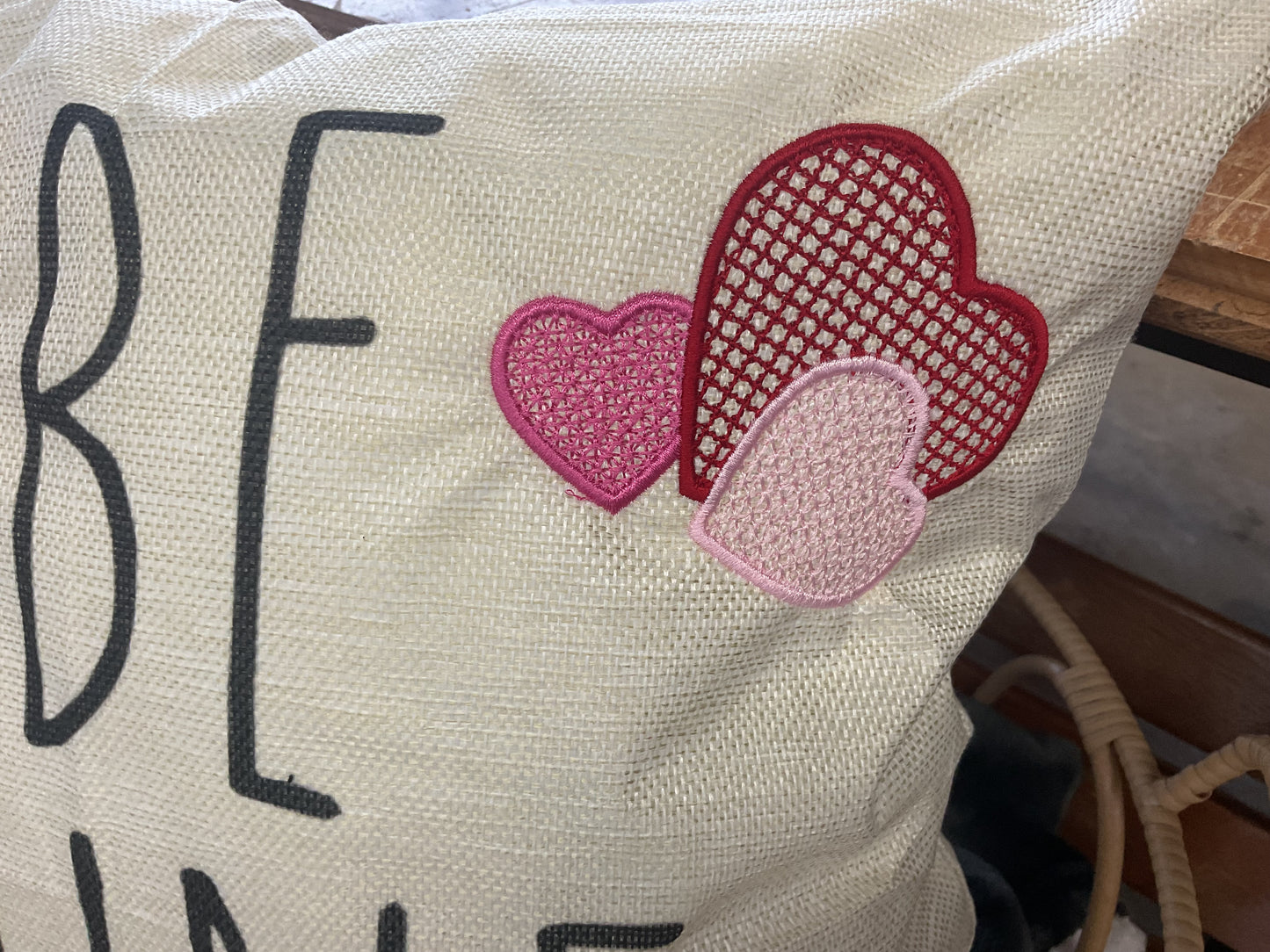 *Embroidered Valentine's Pillow - 18x18
