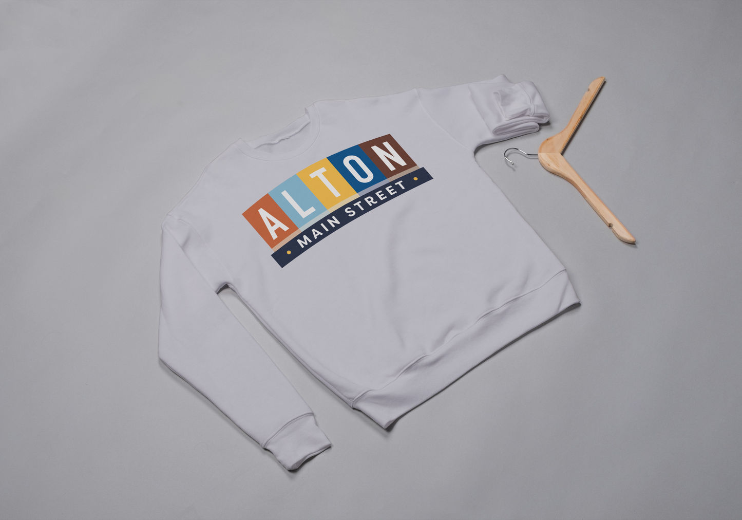 Ultra-Soft Alton Main Street Unisex Crew Sweatshirt – Everyday Comfort with Local Flair